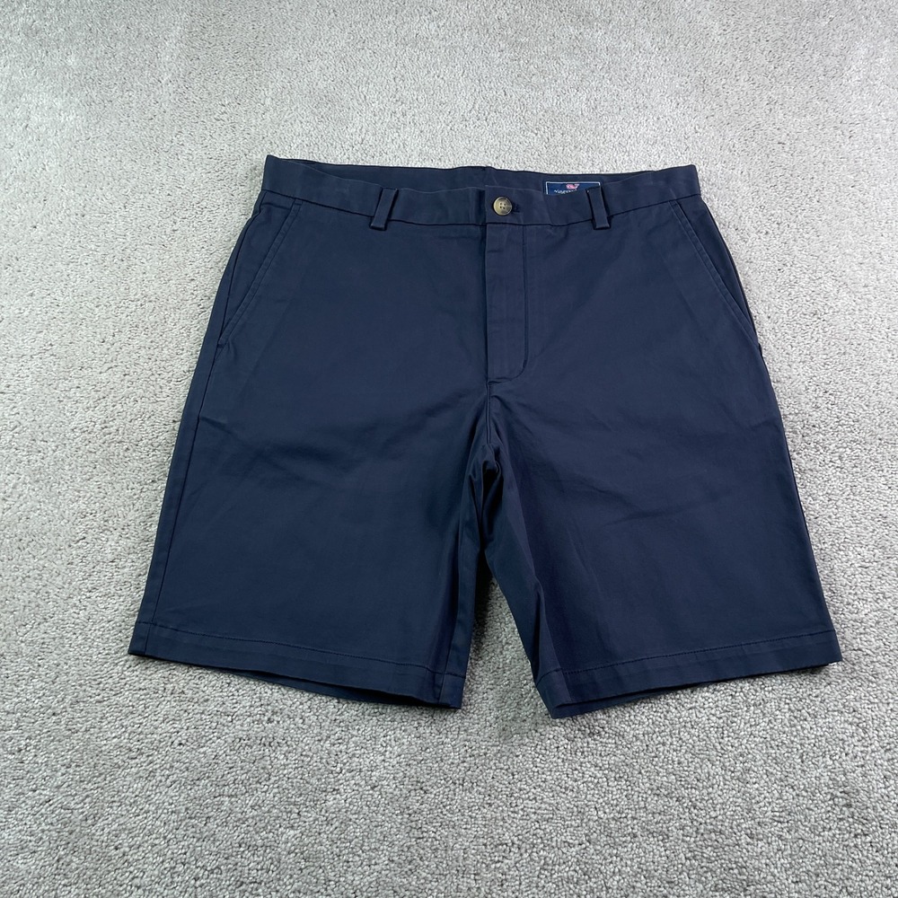 Vineyard Vines Shorts Mens 34 Navy Blue Breaker Stretch Chino Preppy Coastal